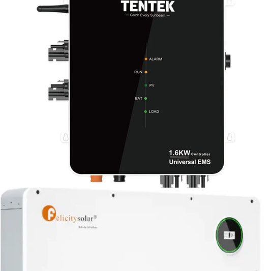 Art. 1610 - TENTEK EMS Controller 1.6kW, Smart Meter, Felicity 10kWh Speicher EC10000 IP65 Spritzwassergeschützt (+Anschlusskabel!) NEU