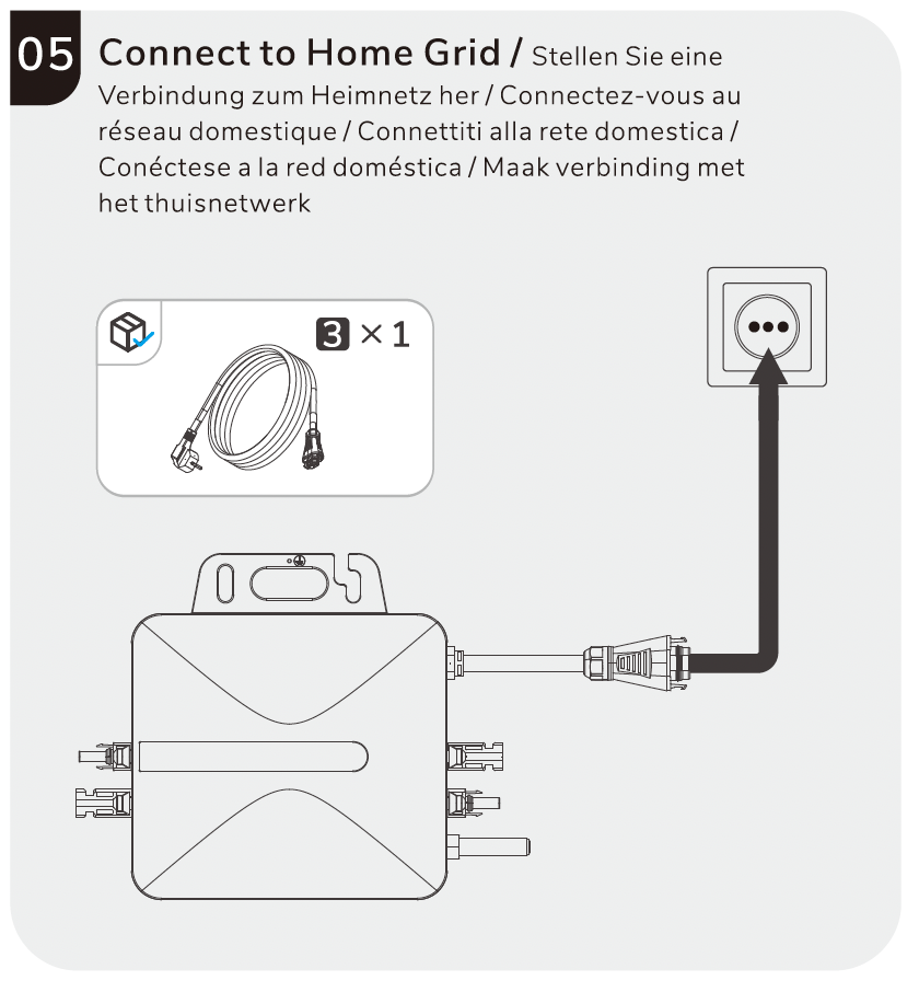 Nr.2004 Titan Solar L2-800W VDE WIFI Wechselrichter Microinverter für Balkonkraftwerk mit WLAN und Anschlusskabel