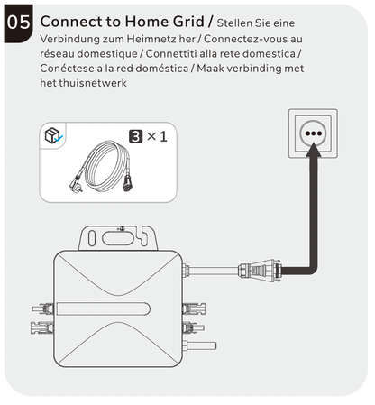 Nr.2004 Titan Solar L2-800W VDE WIFI Wechselrichter Microinverter für Balkonkraftwerk mit WLAN und Anschlusskabel