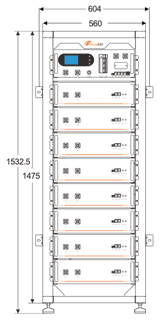 Nr. 1810 Rack mit einem BMS Modul und 2x5kWh Rackmodulen (Optional bis 12x5kWh) Speicher mit Anti-Feuer-Funktion NEU