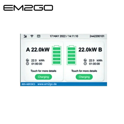 Art. EMN044ADS0GM / EMN044ADS0GMB - AC Wallbox Duo Power 2x 22kW Typ 2 Buchse LAN/WiFi/4G/RFID/OCPP/MODBUS/MID +RCBO +Backend