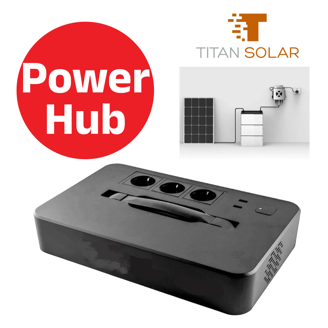 Nr.2002 Titan Solar PowerHub Wechselrichteraufsatz mit 230V Steckdosen und USB-C für EMS Controller