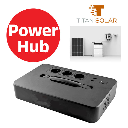 Nr.2002 Titan Solar PowerHub Wechselrichteraufsatz mit 230V Steckdosen und USB-C für EMS Controller