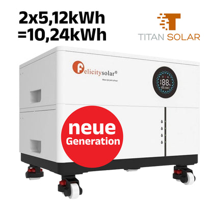 Art. 5421 - 3-Phasen 14Kw Titan Solar Mars Hybrid Inverter Wifi mit 10,24 kWh Titan Solar Felicity Niedervolt Stapelspeicher