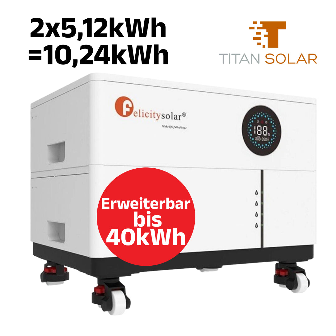 Art. 1571 - 10,24 kWh Titan Solar Felicity Niedervolt Stapelspeicher 48V/51,2V NEU