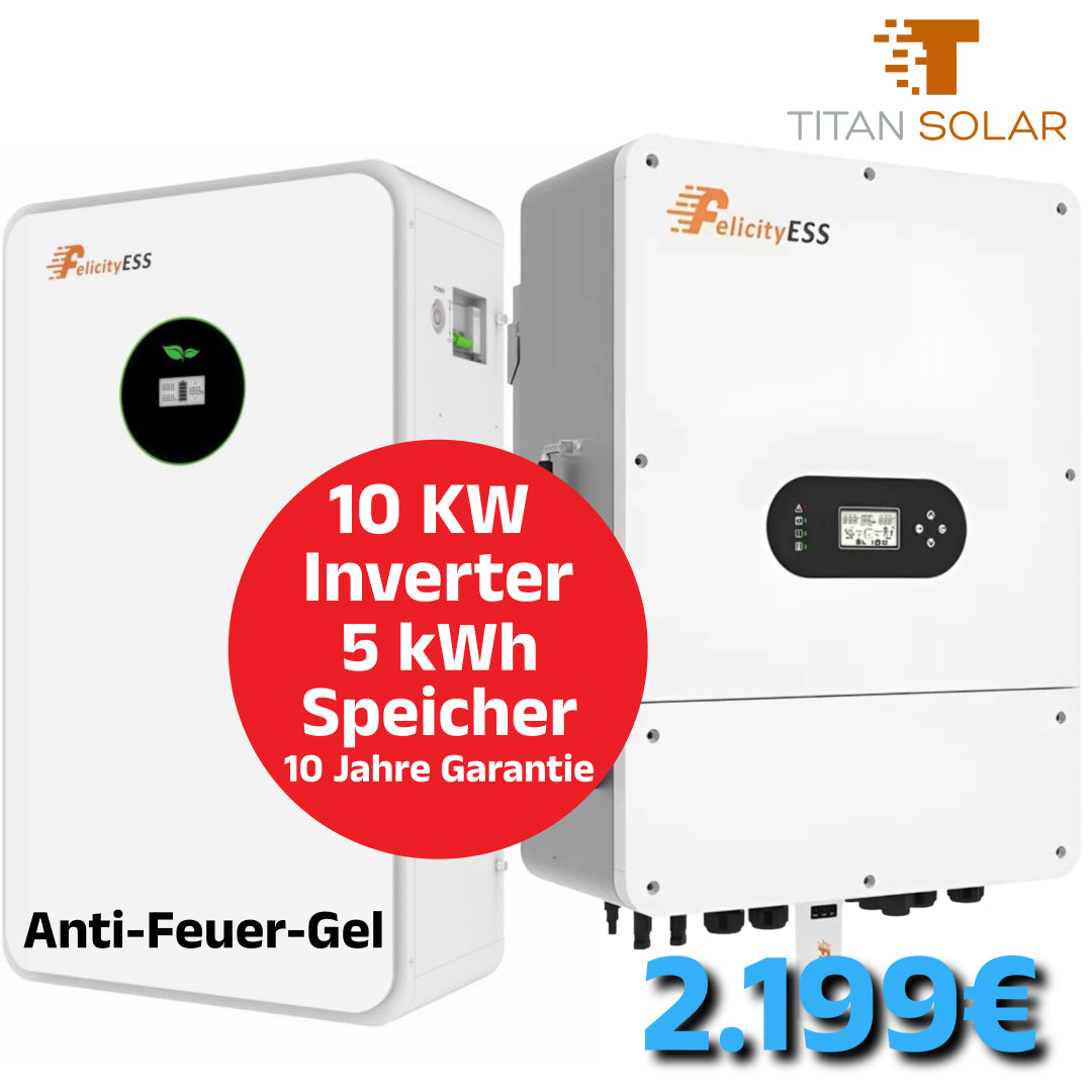 Art. 2118 Felicity Set 10 kW 3-Phasen Hybrid Wechselrichter und 5kWh Speicher NEU