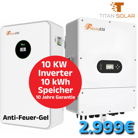 Art. 2119 Felicity Set 10 kW 3-Phasen Hybrid Wechselrichter und 10kWh Speicher NEU