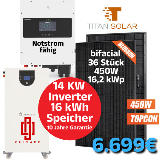 Nr. 2330 TOP PV SET 16kWp/14kW/16kwh PV Photovoltaik Set Solar Set in Preis- Leistung