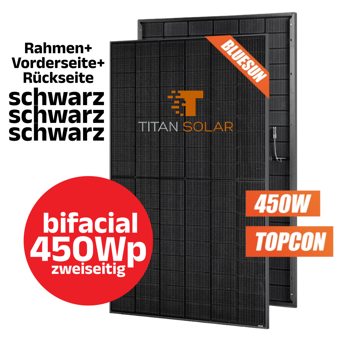 Nr. 1452 10kW PV Photovoltaik Set Solar Set mit 10,8kW bifaziale Module, 10 kW Hybrid Wechselrichter mit Notstrom und 10,2kWh Speicher