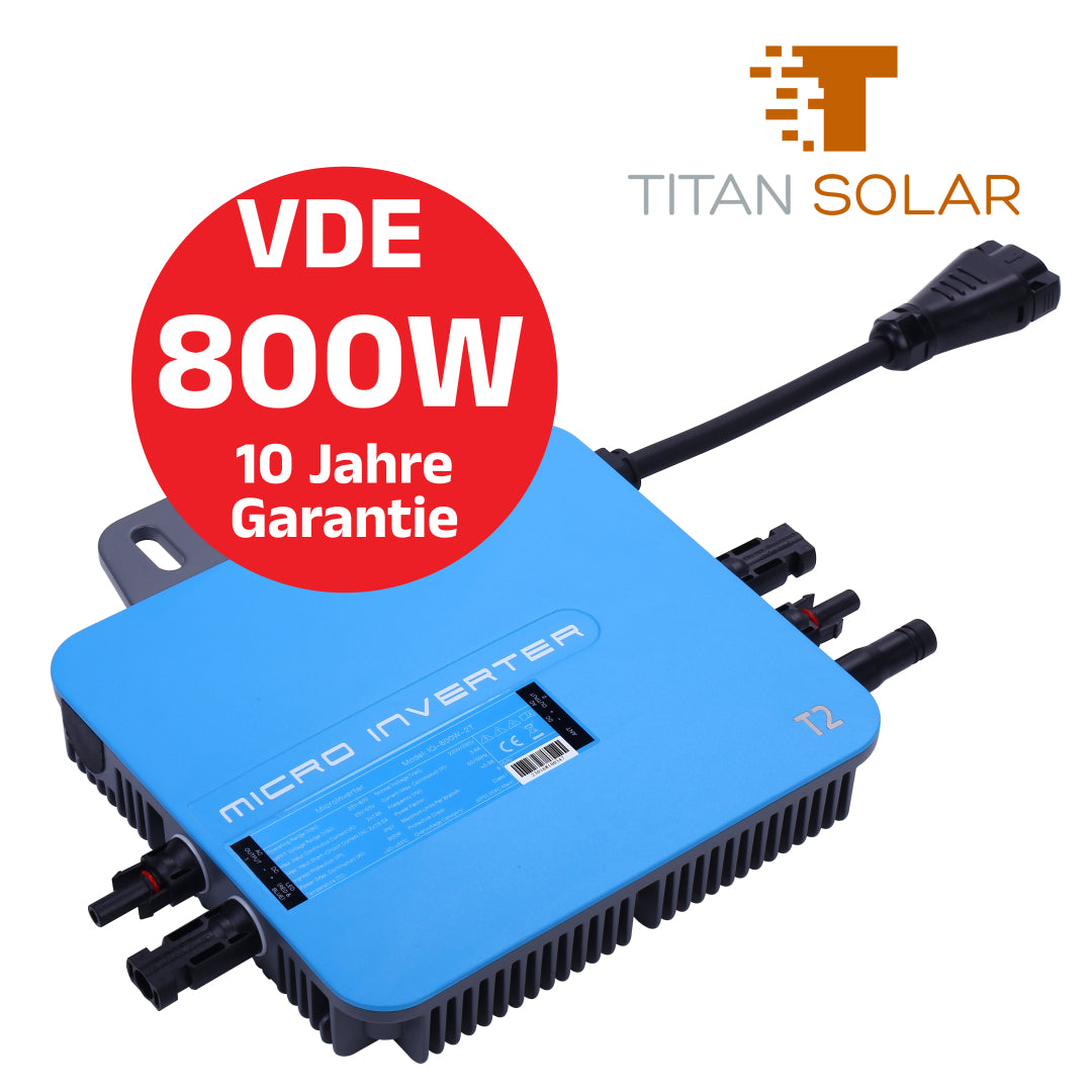 Nr.2004 Titan Solar L2-800W VDE WIFI Wechselrichter Microinverter für Balkonkraftwerk mit WLAN und Anschlusskabel