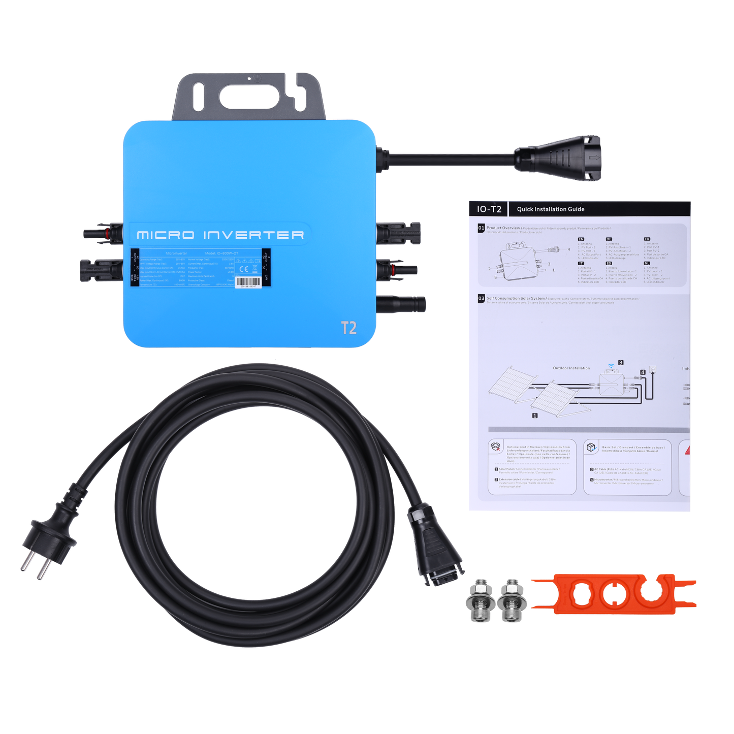 Nr.2004 Titan Solar L2-800W VDE WIFI Wechselrichter Microinverter für Balkonkraftwerk mit WLAN und Anschlusskabel