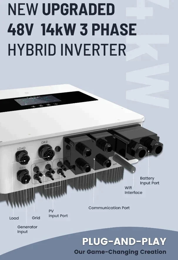 Art. 5434 - 3-Phasen 14Kw Titan Solar Mars Hybrid Inverter Wifi mit 25 kWh Titan Solar Felicity Niedervolt Rollenspeicher