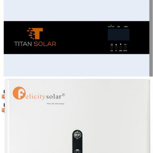 Art. 1607 - Set Titan Solar 6000TS+ 6kW Inverter mit 8,7kWh Titan Solar Felicity Speicher Neu