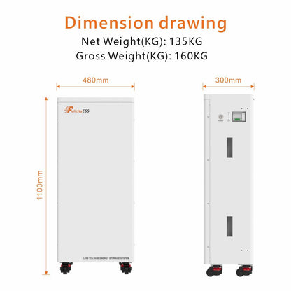 Art. 1482 - 15kWh Speicher Felicity Akku Standspeicher 51.2V 300Ah Neu LiFePO4 Lithium 10 Jahre Garantie Wifi und Anti Feuer Gel!