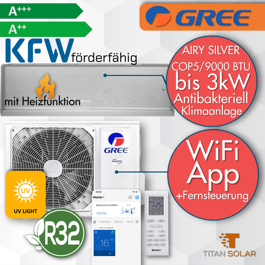 6409 Gree Mono-Split-Klimaanlage 3kW KFW förderfähig