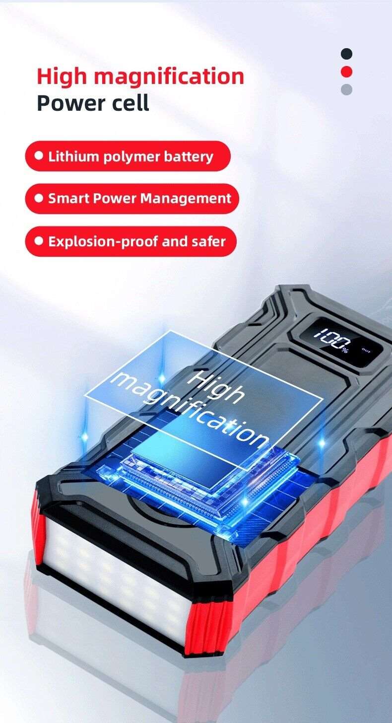 TIMIGO K1 Starthilfe Powerbank, 12V-500A (38,4Wh) Starthilfegerät