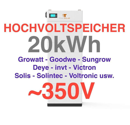 Set 20Kw Deye Wechselrichter mit 20kWh Hochvoltspeicher für PV Titan Solar 384V 20kWh Neu LiFePO4 Lithium