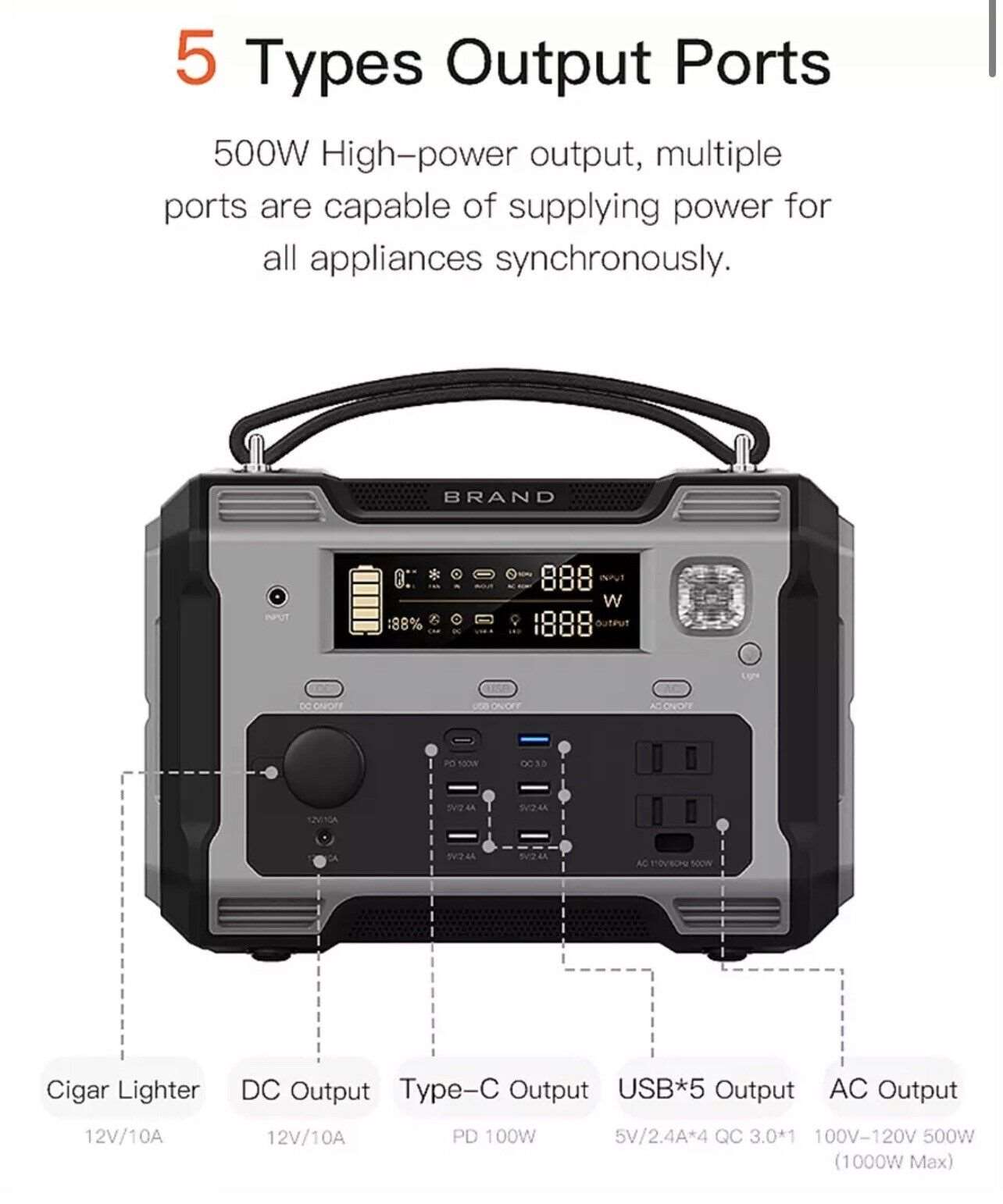 230V 500W 485Wh Solar Powerstation Lithium Generator mobile Strom Versorgung