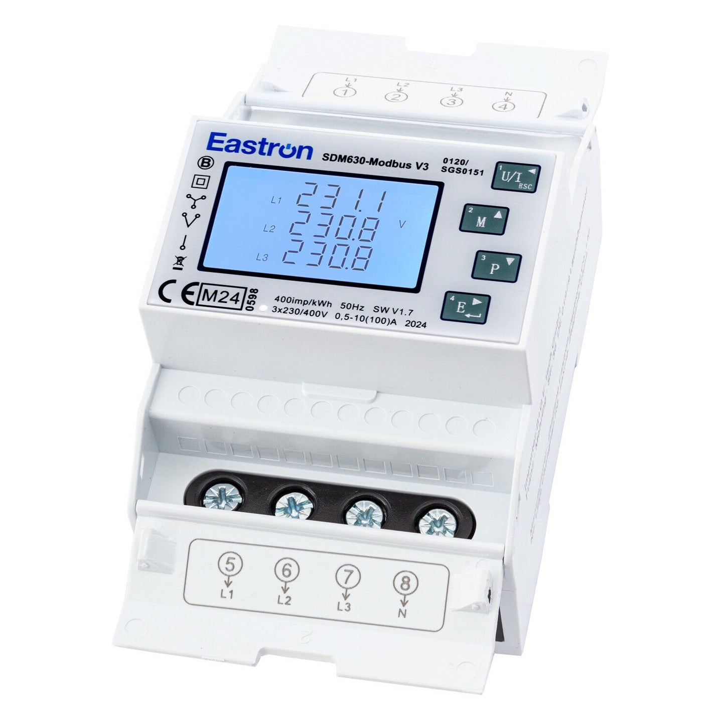 Nr.1518H Smartmeter für Chisage SDM630 Modbus-V3 Stromzähler Bidirektional, MID geeicht 2024, 2x S0, RS485, 100A