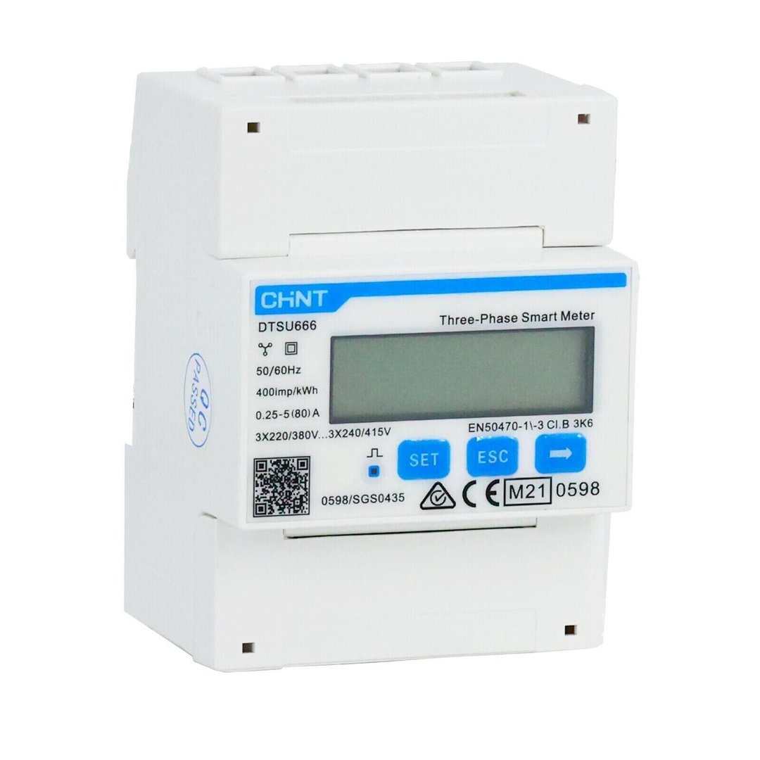 Electricity Meter Chint Smart Meter RS485 DTSU666 80A 50Hz 3x220-380V 3 Phase